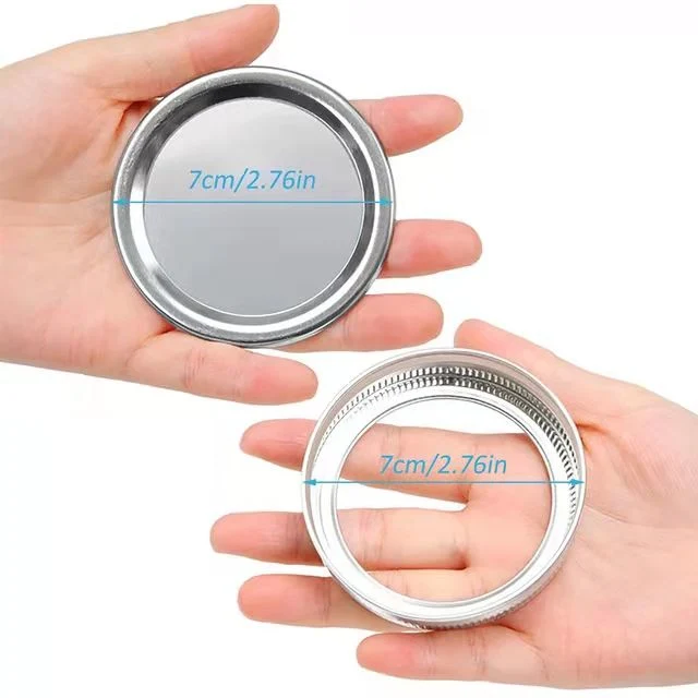70mm Two Pieces Mason Jar Lid, Metal Ring and Plate for Canning Jar