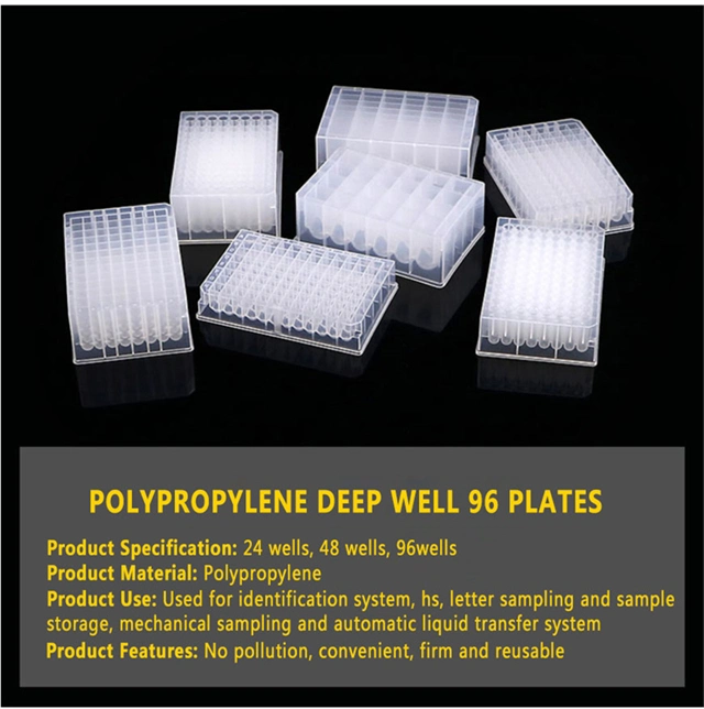 Laboratory Clear Polystyrene 96 Deep Well Plates