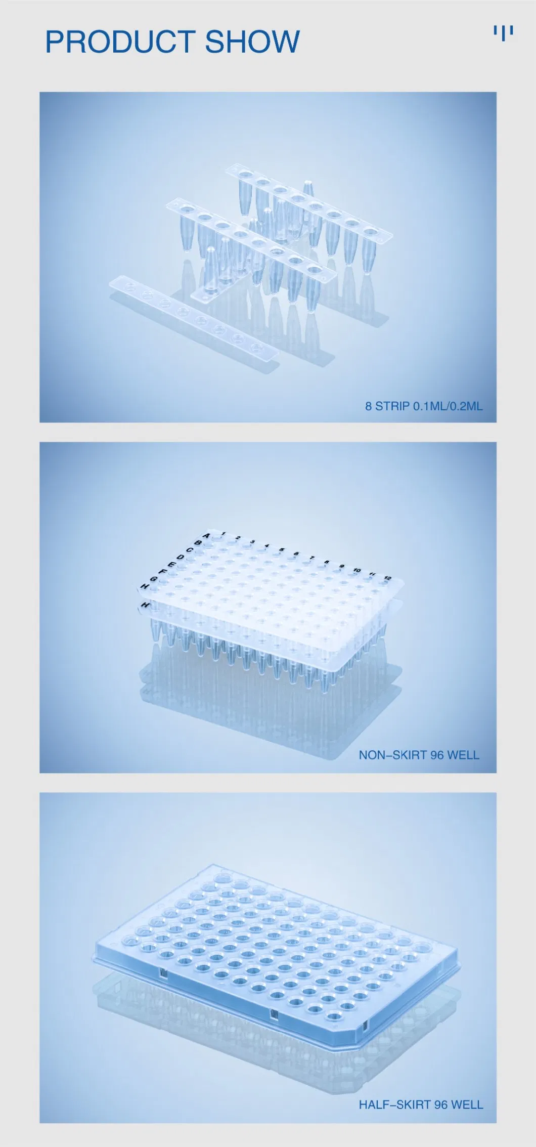 0.1ml 0.2ml Thin-Wall Sterile PCR Tubes for Laboratory Using