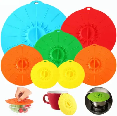 Silicone Lids Microwave Splatter Cover Reusable Food Suction Lids Fits Cups Bowls Plates